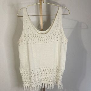 a.n.a Cream Crochet Tank Top